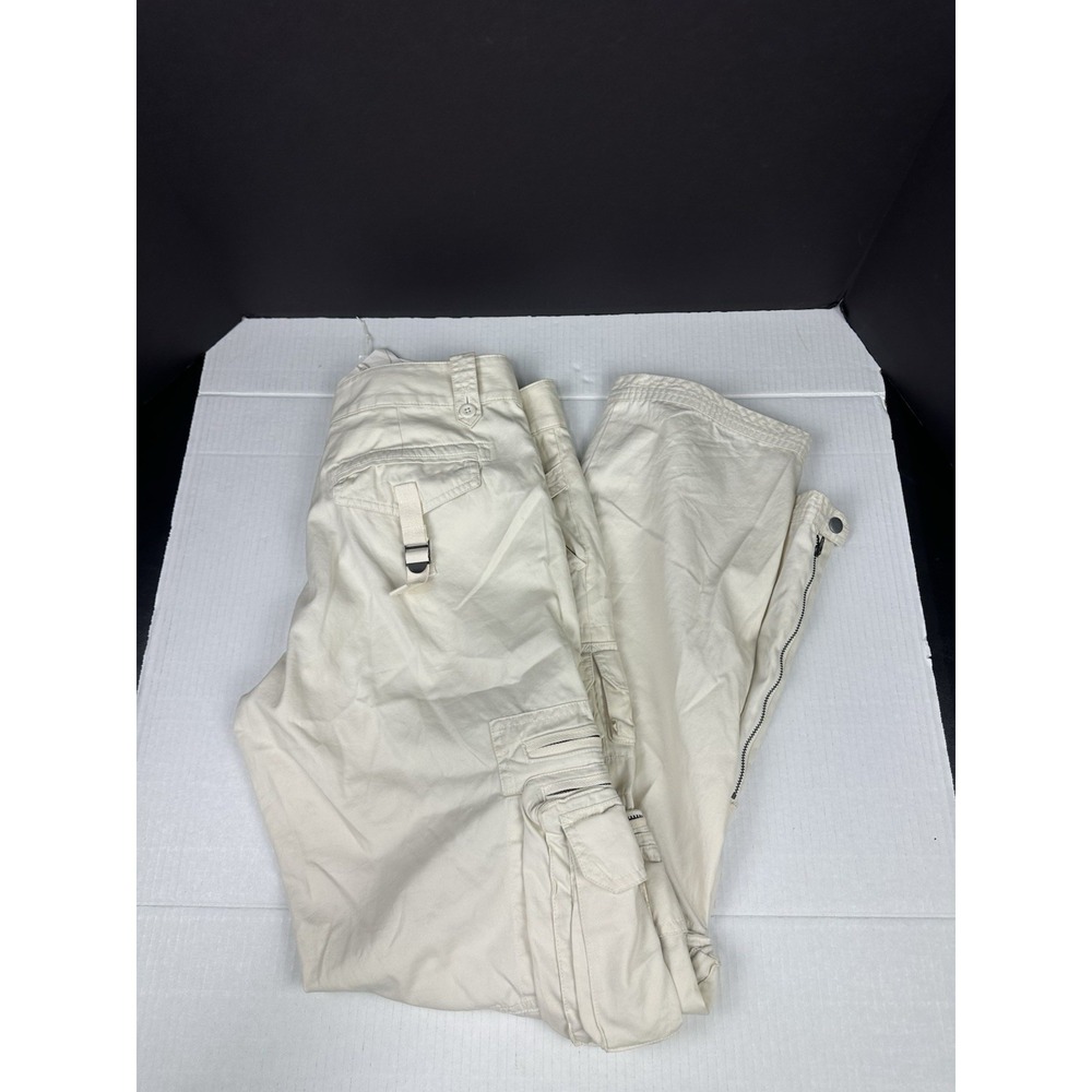 Polo Ralph Lauren Cargo Pants Womens Sz12 Ivory Cotton Utility Twill Y2K See Pic